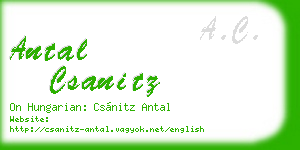 antal csanitz business card